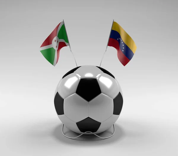 Burundi Venezuela Voetbal Vlaggen Witte Achtergrond Render — Stockfoto