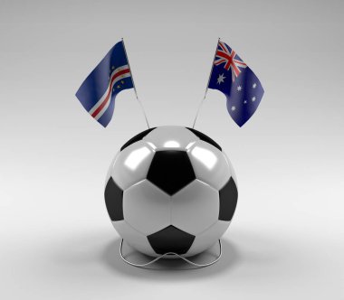 Cape-Verde - Avustralya Futbol Bayrakları, Beyaz Arkaplan - 3D Render