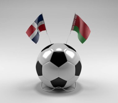 Dominik Cumhuriyeti - Beyaz Futbol Bayrakları, Beyaz Arkaplan - 3D Render