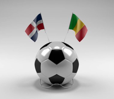 Dominik Cumhuriyeti - Mali Futbol Bayrakları, Beyaz Arkaplan - 3D Render