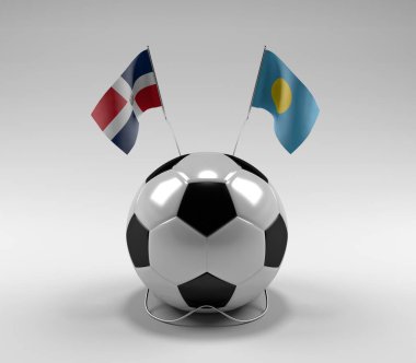 Dominik Cumhuriyeti - Palau Futbol Bayrakları, Beyaz Arkaplan - 3D Render