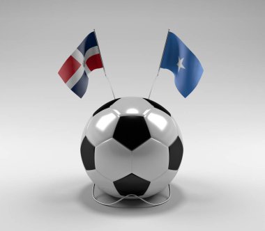 Dominik Cumhuriyeti - Somali Futbol Bayrakları, Beyaz Arkaplan - 3D Render