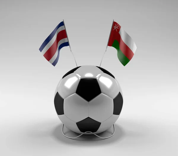 Costa Rica Oman Football Flags White Background Render — Photo