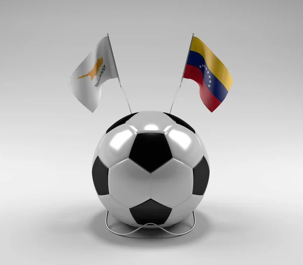 Cyprus Venezuela Football Flags White Background Render — Zdjęcie stockowe