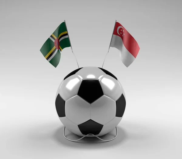 Dominique Drapeaux Football Singapour Fond Blanc Render — Photo