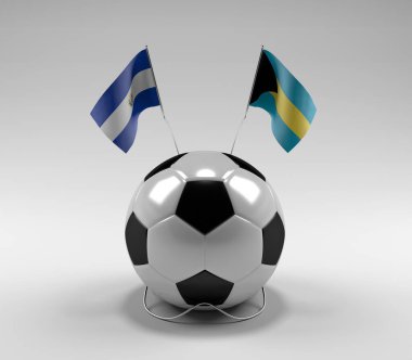 El-Salvador - Bahamalar Futbol Bayrakları, Beyaz Arkaplan - 3D Render