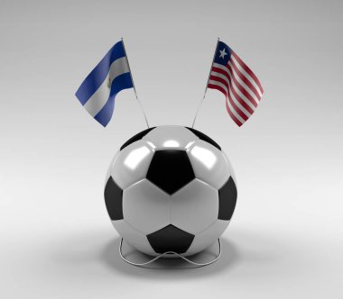 El-Salvador - Liberya Futbol Bayrakları, Beyaz Arkaplan - 3D Render
