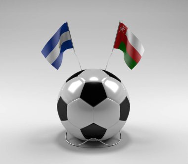 El-Salvador - Umman Futbol Bayrakları, Beyaz Arkaplan - 3D Render