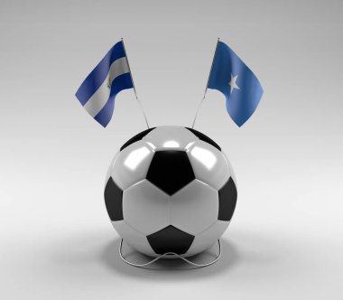 El-Salvador - Somali Futbol Bayrakları, Beyaz Arkaplan - 3D Render