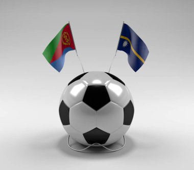 Eritre - Nauru Futbol Bayrakları, Beyaz Arkaplan - 3D Render