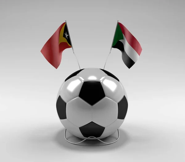 Timor Oriental Drapeaux Football Soudanais Fond Blanc Render — Photo