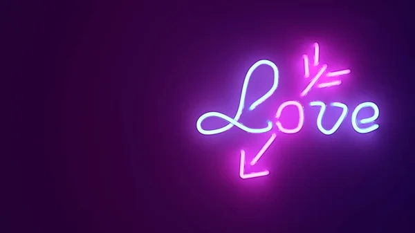 Leuchtreklame Love Neon Hintergrund Mit Platz Für Text Darstellung — Stockfoto