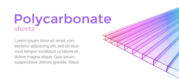 Farbige Polycarbonat Banner Attrappe Zelluläres Polycarbonat Rendering — Stockfoto