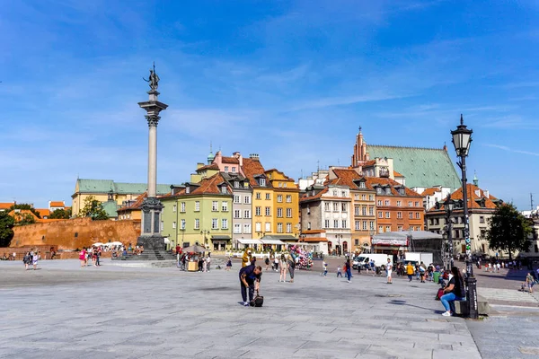 Varsovia Polonia Septiembre 2021 Vista Plaza Zamkowy Con Castillo Real — Foto de Stock