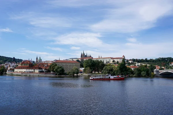 Praga Chequia Septiembre 2021 Vista Panorámica Del Río Moldava Centro —  Fotos de Stock