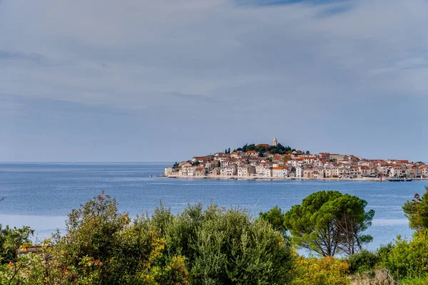 View Idyllic Village Primosten Croatia Coast Adriatic Sea — Stock Photo, Image