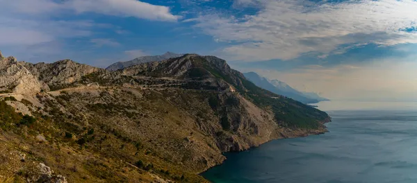 Utsikt Över Adriatiska Motorvägen Och Dalmatiens Kust Nära Makarska — Stockfoto