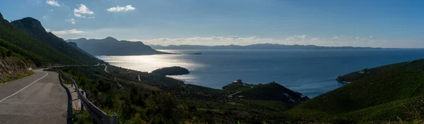 Panorama Una Strada Costiera Montagna Sulla Costa Dalmata Della Croazia — Foto Stock