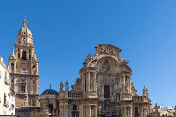 Close View Historic Cathedral Murcia Cloudless Blue Sky — Stock Photo, Image