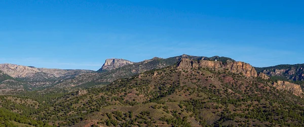 Landscape View Spanish Semi Desert Low Green Vegetation Mountains — Stock Photo, Image