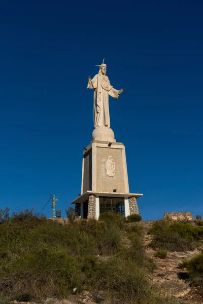 Vista Estatua Cristo Monasterio Santa Eulalia Sierra Espuna Murcia — Foto de Stock