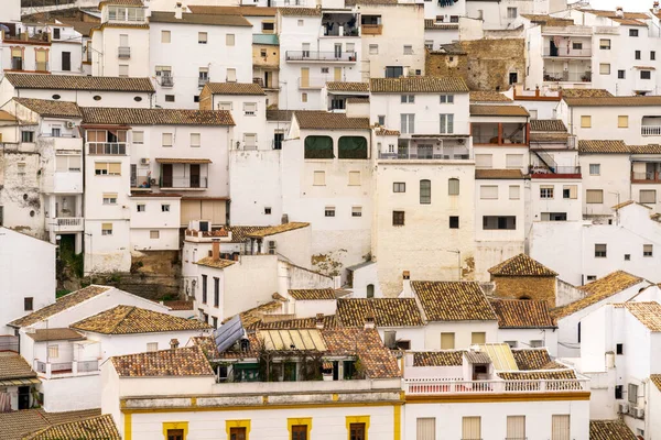 Setenil Las Bodegas Spanien Februari 2022 Närbild Vitkalkade Byggnader Stadens — Stockfoto