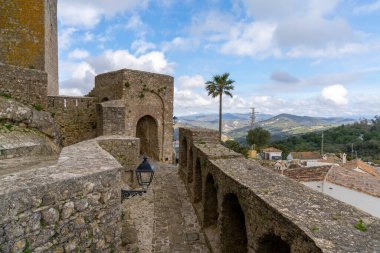 Castellar de la Frontera, Spain - 9 March, 2022: detail view of the historic Moorish castle in Castellar de la Frontera clipart