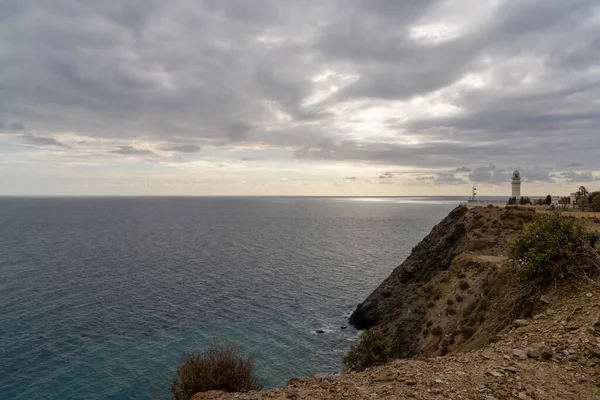 Utsikt Över Fyrtornet Cabo Sacratif Vid Andalusiens Kust Nära Motril — Stockfoto