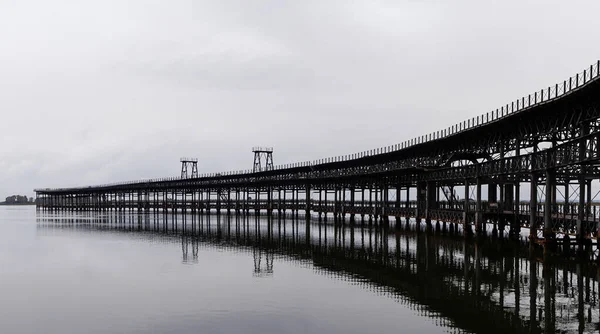 Una Vista Panoramica Sullo Storico Molo Rio Tinto Huelva — Foto Stock