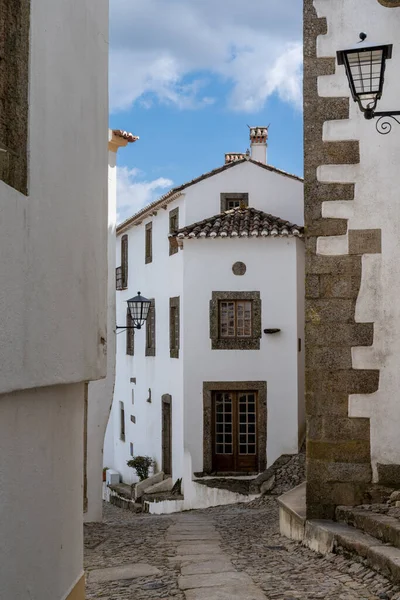 Santa Maria Marvao Portugal Maart 2022 Verticaal Uitzicht Een Geplaveide — Stockfoto