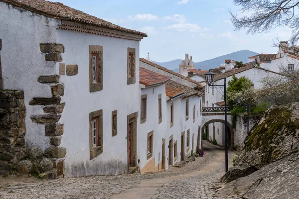 Santa Maria Marvao Portugal Marzo 2022 Calle Empedrada Casas Históricas — Foto de Stock