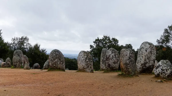 Vista Panorâmica Cromlech Complexo Megalitico Almendres Região Alentejana Portugal — Fotografia de Stock