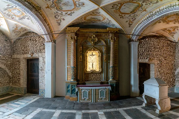 Evora Portugal Marzo 2022 Altar Capilla Los Huesos Iglesia San — Foto de Stock