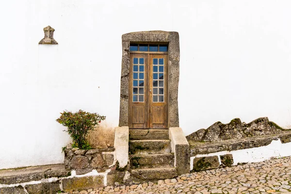 Santa Maria Marvao Portugal March 2022 Whitewashed House Front Old — Stock Photo, Image