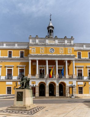 Badajoz, İspanya - 27 Mart 2022: Badajoz 'un tarihi şehir merkezi.