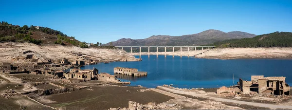 Panorama View Ghost Town Aceredo Alto Lindoso Reservoir — Photo