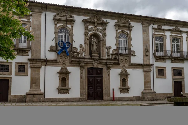 Guimaraes Portugalia Kwietnia 2022 Historyczne Fronty Domów Placu Praca Sao — Zdjęcie stockowe