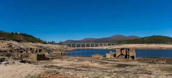 Panorama View Ghost Town Aceredo Alto Lindoso Reservoir — Stock Photo, Image