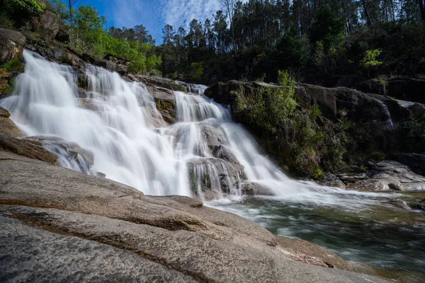 View Cascata Fecha Barjas Waterfalls Peneda Geres National Park Portugal — Foto de Stock