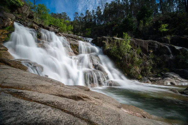 View Cascata Fecha Barjas Waterfalls Peneda Geres National Park Portugal — Foto de Stock