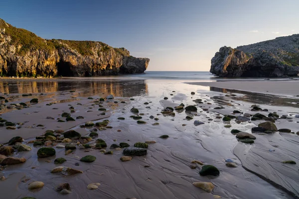 Long Expiosure View Cuevas Del Mar Costa Verde Asturias — Stockfoto