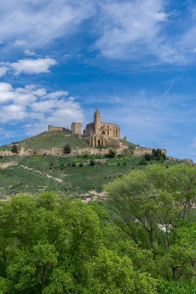 San Vicente Sonsierra Spain Квітня 2022 Vertical View Castle San — стокове фото