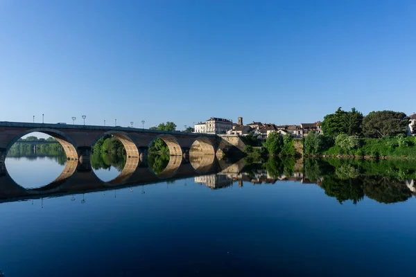 Bergerac France May 2022 View Dordogne River Old Stone Bridge — Stock Photo, Image