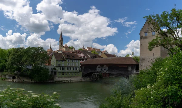 Baden Szwajcaria Maja 2022 Widok Panoramiczny Rzekę Limmat Zabytkowe Centrum — Zdjęcie stockowe