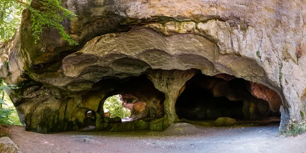 Vue Grotte Historique Romaine Hohllay Utilisée Pour Fabrication Meules Dans — Photo