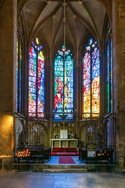 Metz Frankrijk Juni 2022 Interieur Van Gotische Kathedraal Het Historische — Stockfoto
