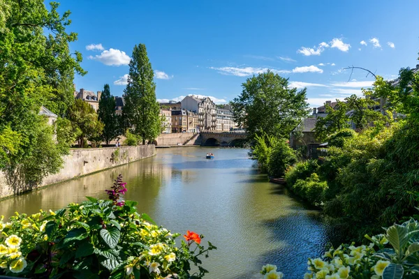 Metz Francia Giugno 2022 Veduta Del Fiume Mosella Del Centro — Foto Stock