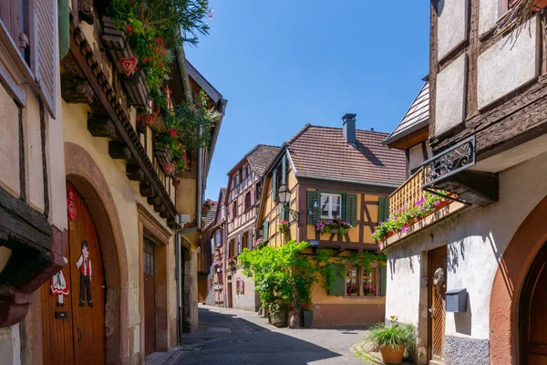 Ribeauville France May 2022 Historic Colorful Half Timbered Houses Alsatian — Stock Photo, Image