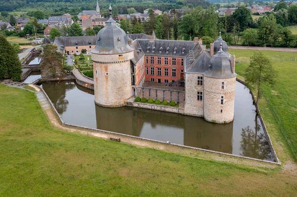 Lavaux Sainte Anne Belgium June 2022 Aerial View Historic Castle — Stock Photo, Image