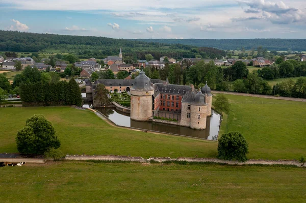 Lavaux Sainte Anne Belgium June 2022 Aerial View Historic Castle — Stock Photo, Image